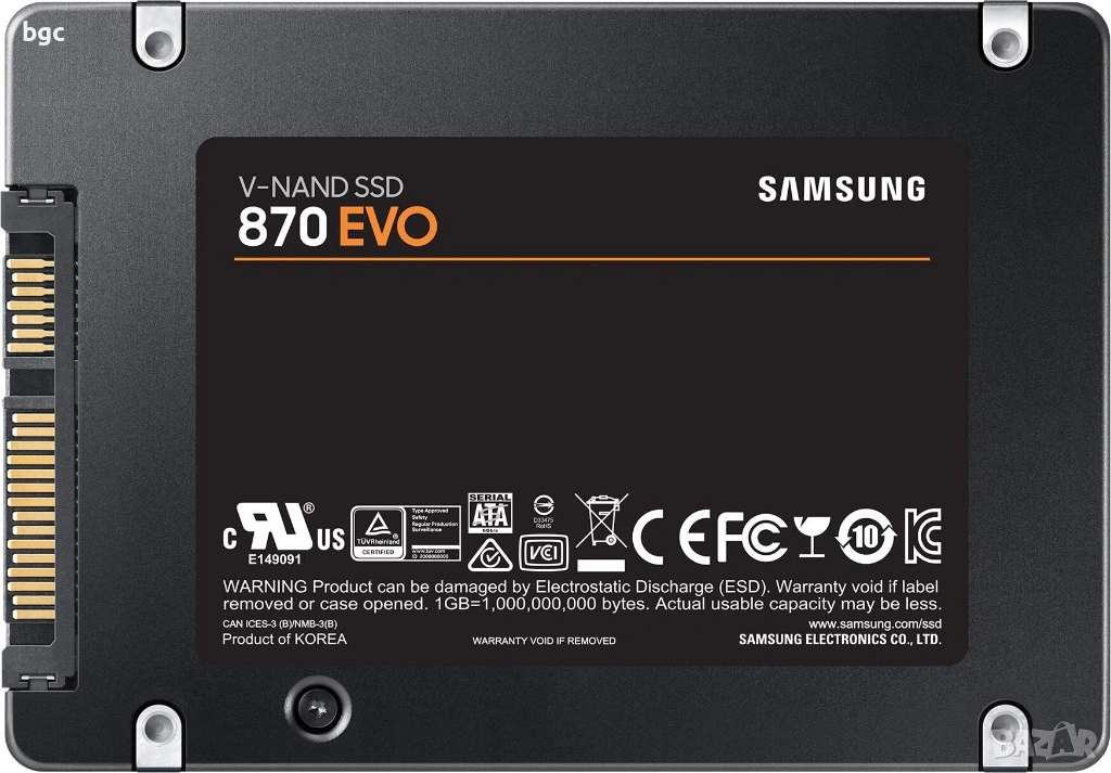 НОВ Диск Solid State Drive (SSD) Samsung 870 EVO, 500GB, 2.5", SATA III  - 60 месеца гаранция, снимка 1