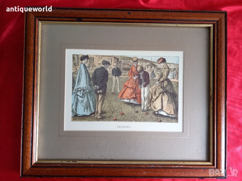 Стара Английска Картина "КРИКЕТ", снимка 1