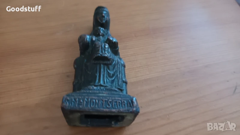 Фигурка,Богородица,медна, надписи,винтидж,, снимка 1