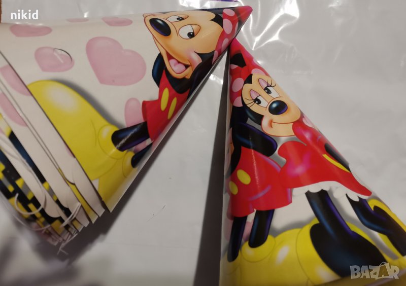 Мики и Мини Маус картонена голяма парти шапки шапка рожден ден, снимка 1