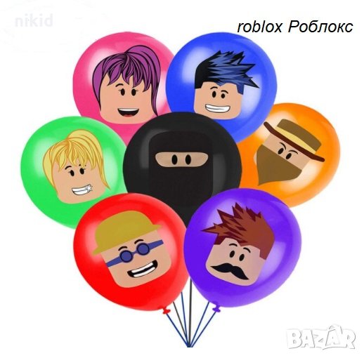 roblox Роблокс лице Обикновен надуваем латекс латексов балон парти хелий или газ, снимка 1