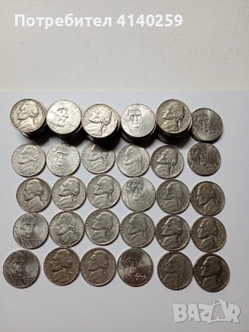 САЩ МОНЕТИ ГОЛЯМ ЛОТ 5 ЦЕНТА 1958 до 2020 г 