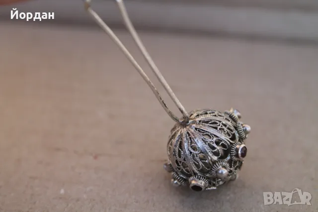 Сребърна възрожденска забодка/игла, снимка 7 - Антикварни и старинни предмети - 48394105