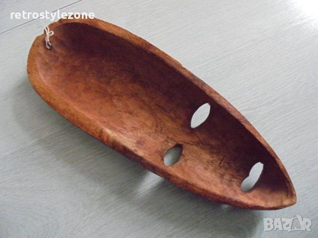 № 8313 Стара дървена маска / пано – ръчна изработка , снимка 5 - Други ценни предмети - 51630875