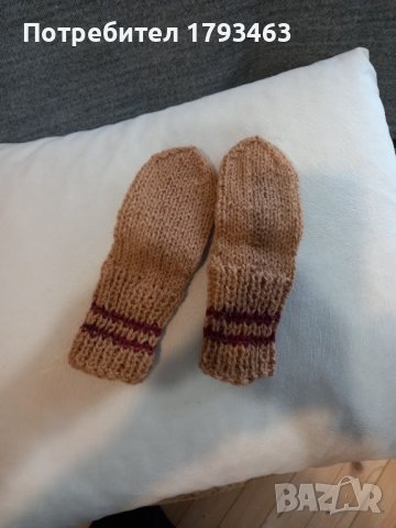 Ръчно плетени детски чорапи от вълна, ходило 14 см., снимка 2 - Чорапи - 39890530