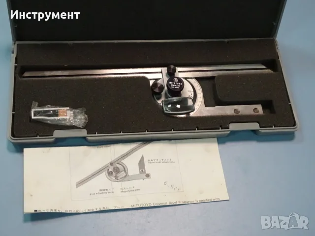 Машинен оптичен ъгломер Mitutoyo 187-908 bevel protractor set, снимка 5 - Други инструменти - 55748143
