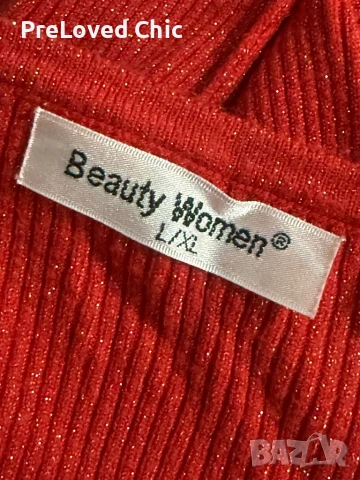 Червена блуза , снимка 4 - Блузи с дълъг ръкав и пуловери - 51421815