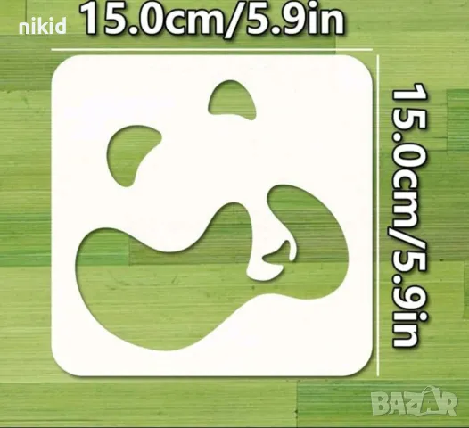 4 бр сет мече панда стенсил шаблон за спрей за торта украса Scrapbooking, снимка 2 - Други - 50340568