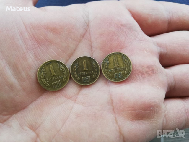 1 стотинка 1981 България лот, снимка 6 - Нумизматика и бонистика - 36545609