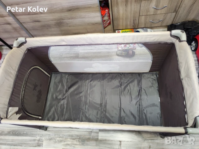 MONI Сгъваема детска кошара на 2 нива с матрак, снимка 2 - Кошарки - 51423636