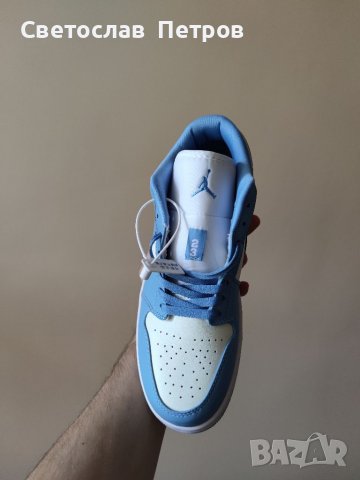 Оригинални Nike Air Jordan 1 Low Blue , снимка 2 - Маратонки - 36957181