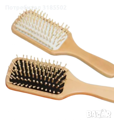 Стилна дървена четка за коса - супер лесно разресване, снимка 4 - Фризьорски принадлежности - 51220060