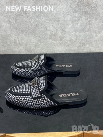 Дамски Чехли с Камъни ✨Prada, снимка 3 - Чехли - 51197977