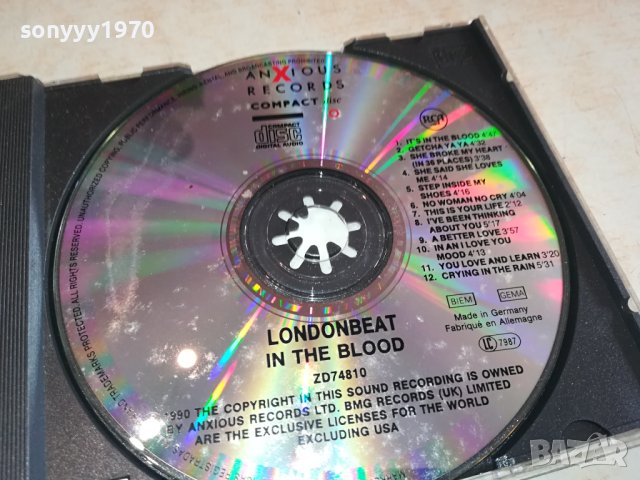 LONDONBEAT IN THE BLOOD-ORIGINAL CD FROM GERMANY 1402241346, снимка 2 - CD дискове - 44290355