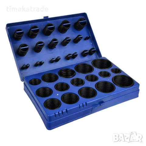 О-пръстени комплект в кутия, маслоустойчиви, 419 бр, 