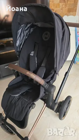 Количка Cybex e-priam 4 и столче за кола Rebellious , снимка 7 - Детски колички - 56273619