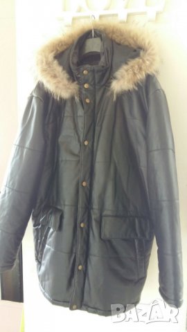 Ново, топло яке, от естествена кожа с качулка и подплата за голям мъж, снимка 3 - Якета - 29761072