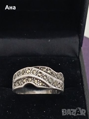Красив сребърен пръстен с камъни #38С, снимка 1