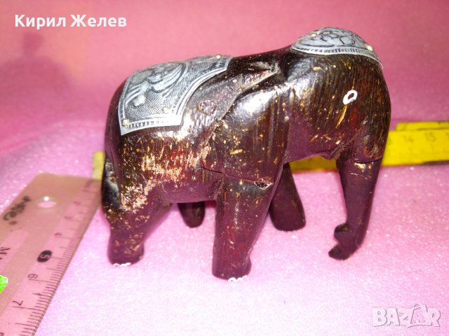 ДЪРВЕНА КОЛЕКЦИОНЕРСКА ФИГУРКА СЛОНЧЕ РЪЧНА ИЗРАБОТКА с ОРНАМЕНТИРАН МЕТАЛЕН ОБКОВ 42910, снимка 11 - Статуетки - 44312521