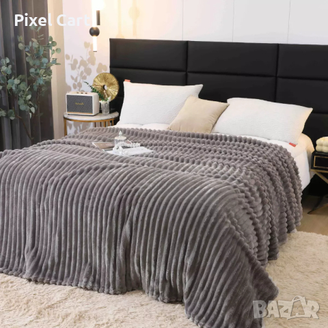 Поларено одеяло - Сиво 200x230, снимка 1 - Олекотени завивки и одеяла - 44810250