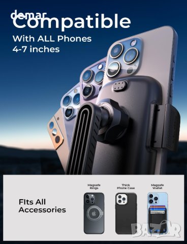 LISEN Стойка за телефон за кола iPhone 12-15 Pro Max, снимка 6 - Аксесоари за Apple - 42897607