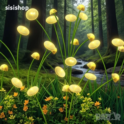 Соларни градински декорации „Медузи и Гъбки“ – Водоустойчиви, с мека жълта светлина 4984, снимка 8 - Градински мебели, декорация  - 54070370