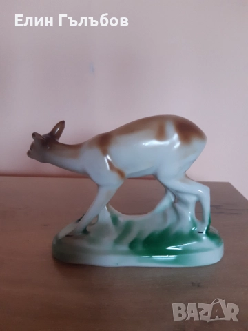Порцеланова статуетка на сърничка ретро, Бг производство, снимка 5 - Антикварни и старинни предмети - 51963511