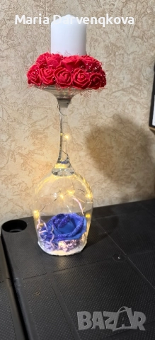 Свещник от вечни рози, снимка 3 - Други - 51954120