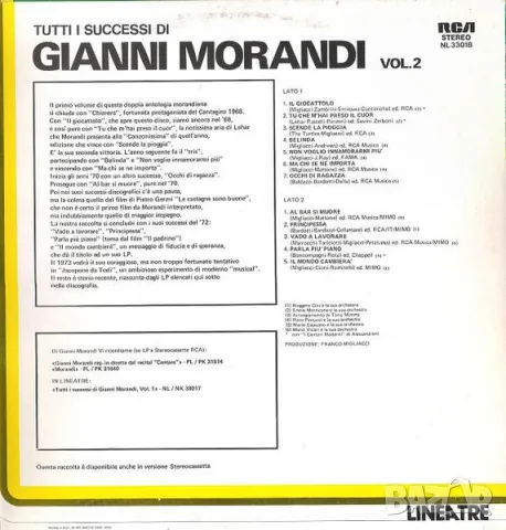 Грамофонни плочи Gianni Morandi – Tutti I Successi Di Gianni Morandi vol.1 и vol.2, снимка 4 - Грамофонни плочи - 49248606