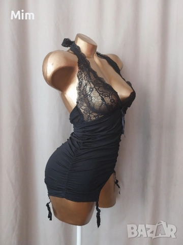 SISS ME S Черен корсет / потник/ с жартиери за чорапи , снимка 2 - Корсети, бюстиета, топове - 51706074