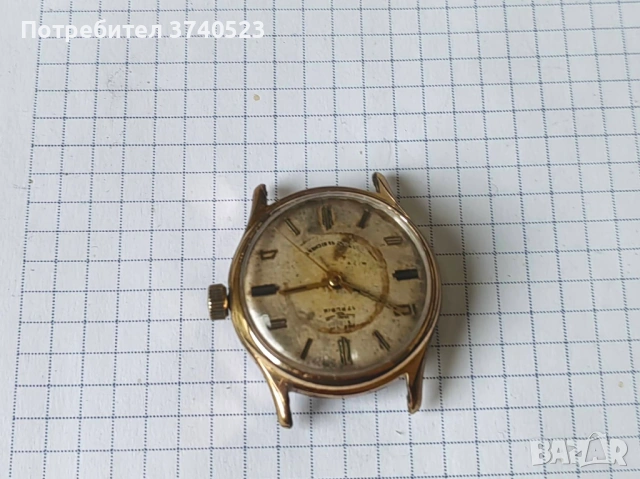 Немски-GDR /DDR Винтидж часовник GUB GLASHUTTE кал.70,1 - 17 RUBIS. Позлатен 20MK.Работи перфектно !, снимка 4 - Мъжки - 54189711