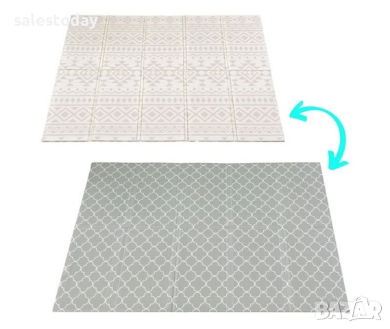 Детско килимче- Двулицево, Водоустойчив килим за игра, 197x147x1 см, снимка 3 - Мебели за детската стая - 52571201