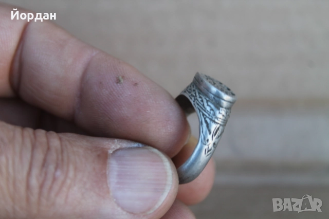 Сребърен Турски пръстен, снимка 5 - Антикварни и старинни предмети - 52367318