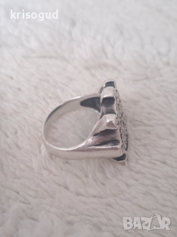 Мъжки сребърен пръстен S925 с Викингски компас Vegvísir & руни 18мм., снимка 7 - Пръстени - 53121429