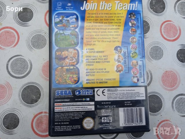 SONIC HEROES NINTENDO GAMECUBE , снимка 6 - Игри за Nintendo - 39307192