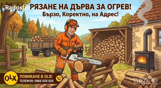 Рязане на дърва за огрев 