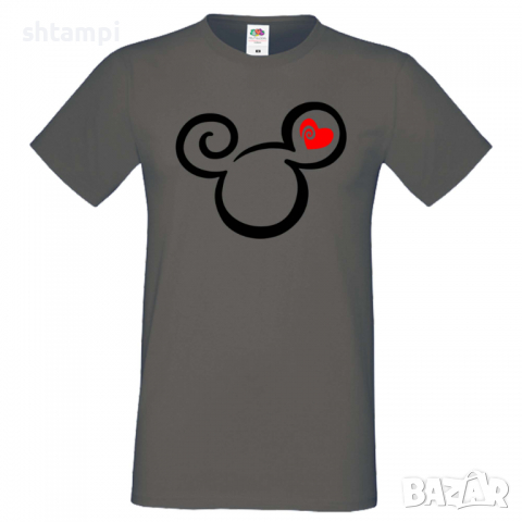 Мъжка тениска Mickey Head Love Подарък,Изненада,Рожден ден, снимка 4 - Тениски - 36576038