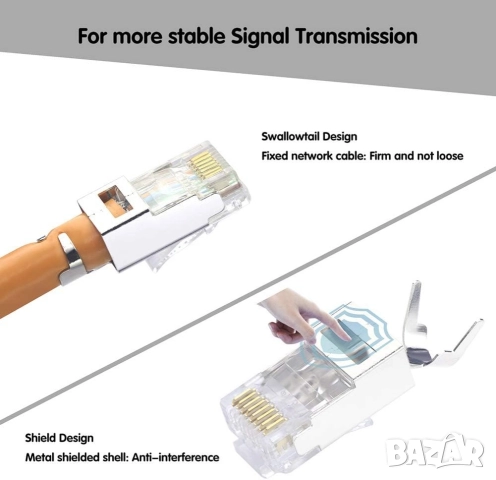 Професионални кримпващи клещи за RJ45 мрежови конектори, Cat 7, Cat 6A, снимка 9 - Клещи - 52569488