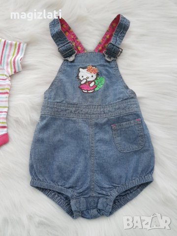 Дънков гащеризон H&M и боди F&F 6-9 месеца, снимка 2 - Бебешки гащеризони - 29526048