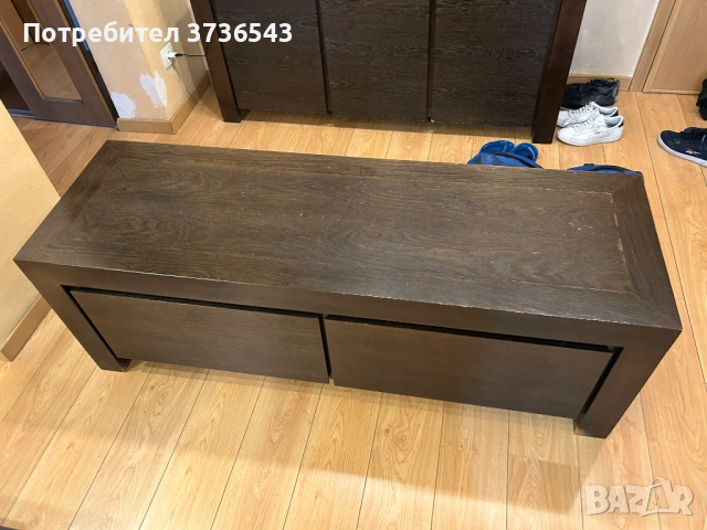 Масивен нисък шкаф – дъб, 160 х 52 х 55 см, снимка 2 - Шкафове - 53154677