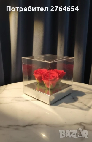 Вечни червени рози за деня на влюбените, снимка 2 - Декорация за дома - 53197247