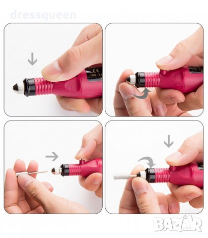 ( ПИСАЛКА ) Многофункционална електрическа пила за маникюр и педикюр с 6 приставки, снимка 3 - Продукти за маникюр - 34268408