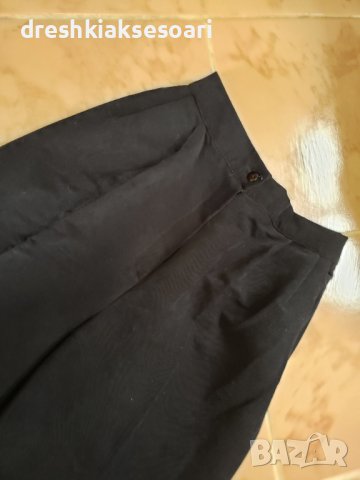 Висока талия черен панталон с ръб, снимка 4 - Панталони - 38751812