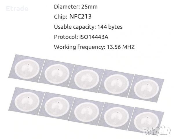 Програмируем Anti-Metal NFC NTAG213 стикер, NFC чип, снимка 3 - Резервни части за телефони - 28842695