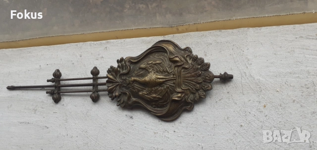 Уникат - Старо бронзово махало за часовник с феникс, снимка 5 - Антикварни и старинни предмети - 53335803