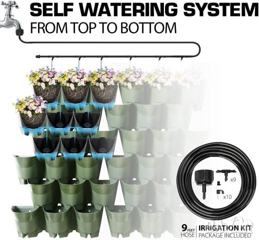 Висящи саксии / комплект 12 бр. кашпи G707A00, снимка 3 - Саксии и кашпи - 42915054