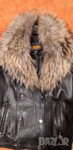 Кожено яке със естествен косъм, снимка 3 - Якета - 52189950