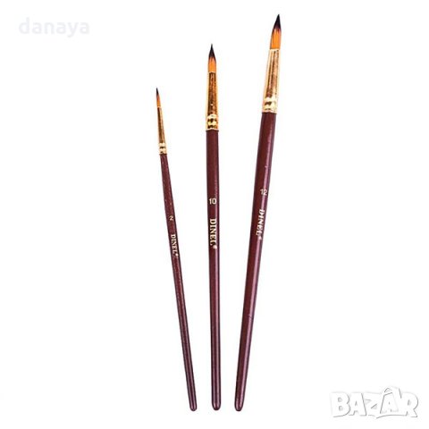 1600 Комплект кръгли четки за рисуване 3 броя, снимка 3 - Ученически пособия, канцеларски материали - 29688242