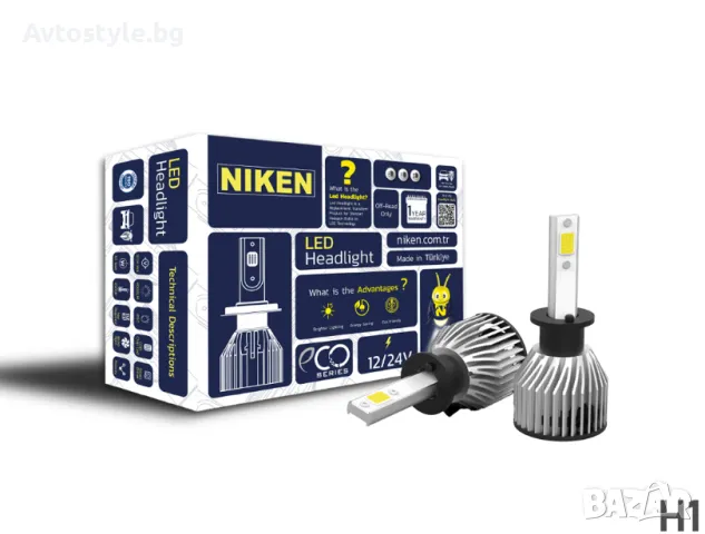 Диодни - LED крушки NIKEN H1 ЕКО - 2бр/к-т, снимка 1