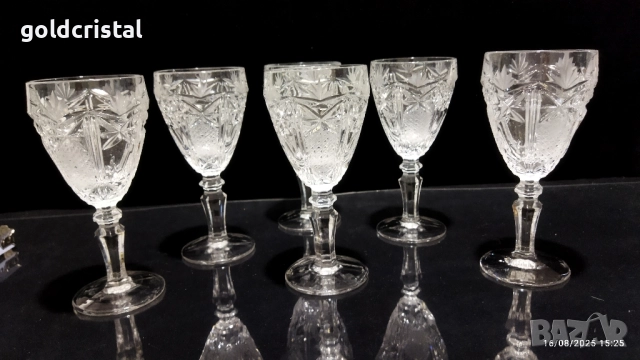 кристални чаши , снимка 3 - Антикварни и старинни предмети - 48936082